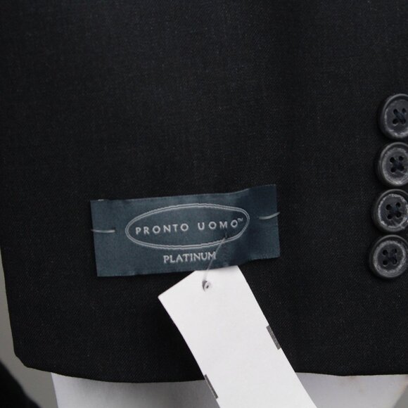 40R Pronto Uomo Men's 2pc Suit Jacket Blazer Pant Size 34W Charcoal E03256 - Picture 14 of 15